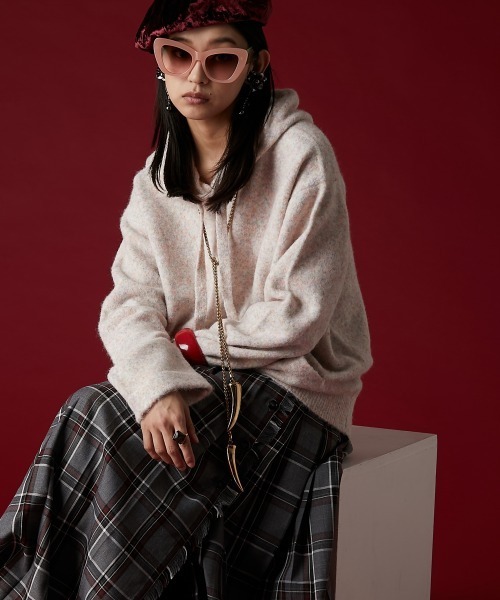 GEVS.（ジェイヴィス）の「ミックスヤーンフーディニット＜大きいサイズ有＞GEVS.（ニット/セーター・レディース・グレー系/アイボリー系/ブルーグリーン・L/M/5L/4L/3L/LL）」の21枚目の写真