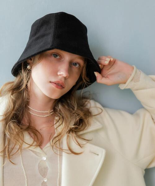 RODE SKO(ロデスコ)の「起毛パネルハット(ハット・レディース・アイボリー/ブラック・ONE)」の1枚目の写真