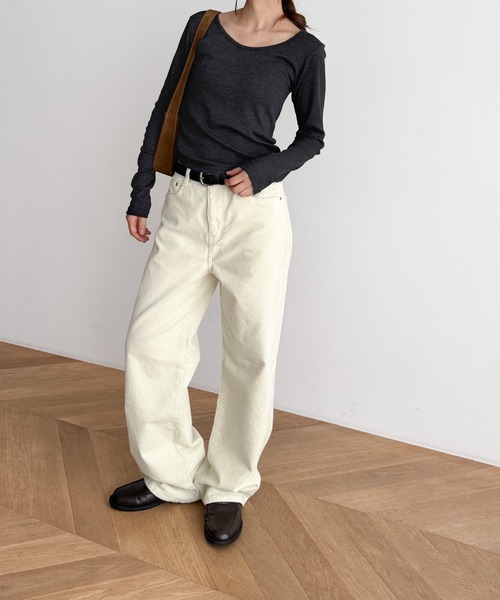 CANAL JEAN(キャナルジーン)の「El mar コットンラウンドネックロンT(Tシャツ/カットソー・レディース・ダークグレー/ホワイト/ネイビー/チャコールグレー/ダークネイビー/アッシュ・ONE SIZE)」の10枚目の写真