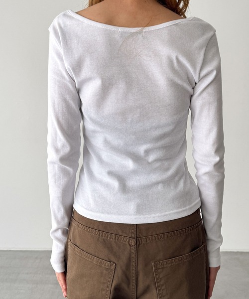 CANAL JEAN(キャナルジーン)の「El mar コットンラウンドネックロンT(Tシャツ/カットソー・レディース・ダークグレー/ホワイト/ネイビー/チャコールグレー/ダークネイビー/アッシュ・ONE SIZE)」の18枚目の写真