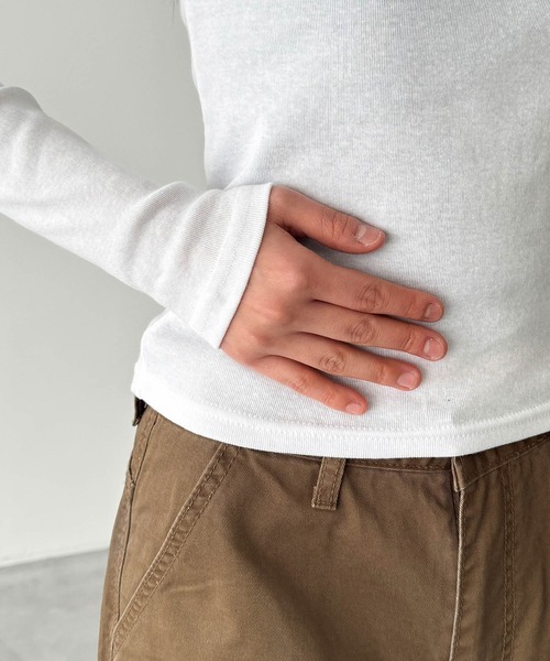 CANAL JEAN(キャナルジーン)の「El mar コットンラウンドネックロンT(Tシャツ/カットソー・レディース・ダークグレー/ホワイト/ネイビー/チャコールグレー/ダークネイビー/アッシュ・ONE SIZE)」の20枚目の写真