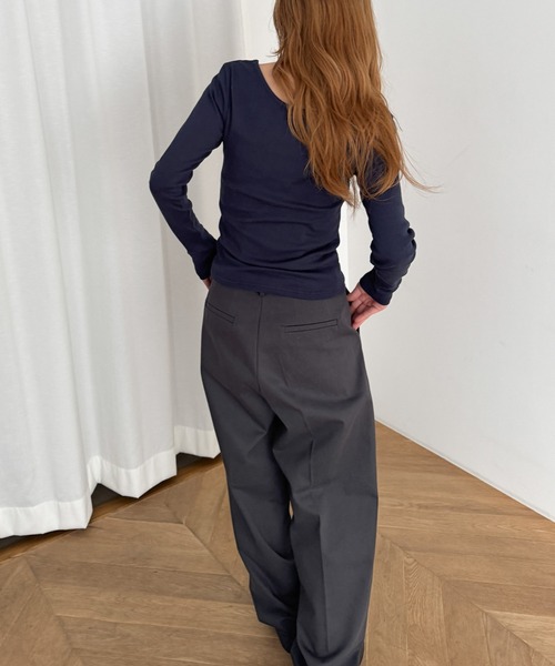 CANAL JEAN(キャナルジーン)の「El mar コットンラウンドネックロンT(Tシャツ/カットソー・レディース・ダークグレー/ホワイト/ネイビー/チャコールグレー/ダークネイビー/アッシュ・ONE SIZE)」の21枚目の写真