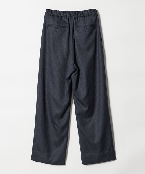 conte＞ストライプ ヘリンボーン タック ワイドパンツ（スラックス