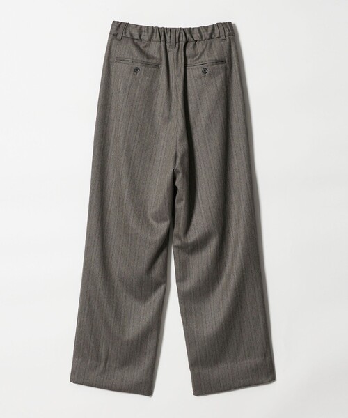 conte＞ストライプ ヘリンボーン タック ワイドパンツ（スラックス