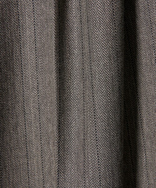 conte＞ストライプ ヘリンボーン タック ワイドパンツ（スラックス