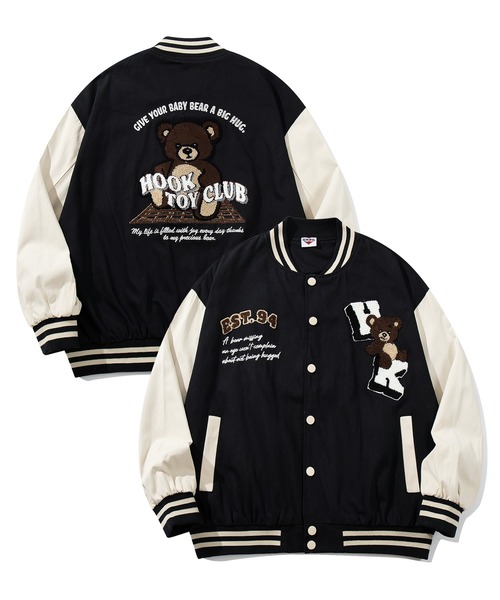 セール】HOOK -original- アメカジサガラ刺繍スタジャンジャケット