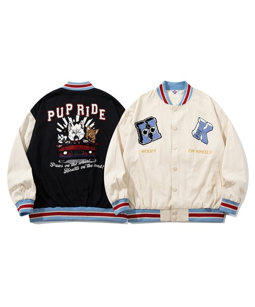 セール】HOOK -original- アメカジサガラ刺繍スタジャンジャケット