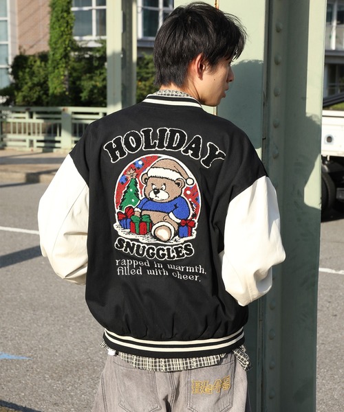 HOOK（フック）の「HOOK -original-　アメカジサガラ刺繍スタジャンジャケット（スタジャン・メンズ・ブラック系その他3/ホワイト系その他3/ホワイト系その他2/グリーン/ブラック系その他2/ピンク系その他/ブラック/ブラック系その他・LARGE/MEDIUM/SMALL/X-LARGE）」の10枚目の写真
