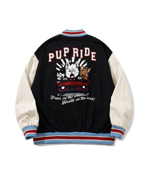 セール】HOOK -original- アメカジサガラ刺繍スタジャンジャケット