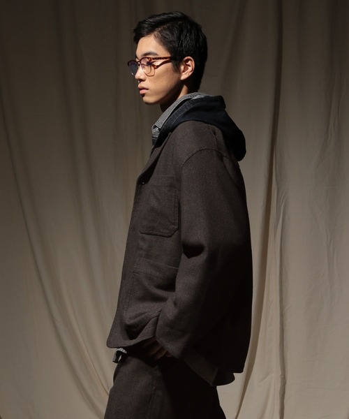 niko and...（ニコアンド）の「ウォッシュツイードワークジャケット（テーラードジャケット・メンズ・ダークブラウン/ベージュ・MEDIUM/LARGE）」の15枚目の写真