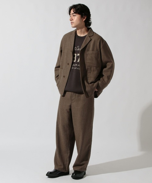 niko and...（ニコアンド）の「ウォッシュツイードワークジャケット（テーラードジャケット・メンズ・ダークブラウン/ベージュ・MEDIUM/LARGE）」の16枚目の写真