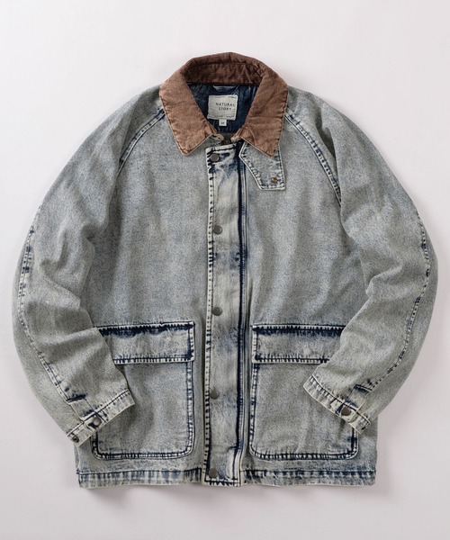 セール】【71】襟コーデュロイ デニム ハンティングジャケット