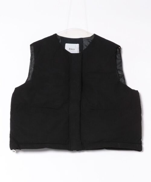 Ritzy（リッツィー）の「コーデュロイ ノーカラー エコダウンベスト（ダウンベスト・レディース・モカ/ブラック/アイボリー/グレー・L/M）」の22枚目の写真