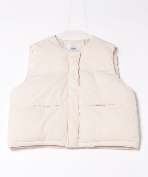 Ritzy（リッツィー）の「コーデュロイ ノーカラー エコダウンベスト（ダウンベスト・レディース・モカ/ブラック/アイボリー/グレー・L/M）」の21枚目の写真