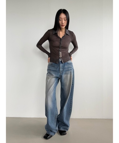 Didot.showroom(ディドット ショールーム)の「テンセルシアーカラーT(Tシャツ/カットソー・レディース・チャコール/ベージュ/アイボリー/ブラック・FREE)」の9枚目の写真