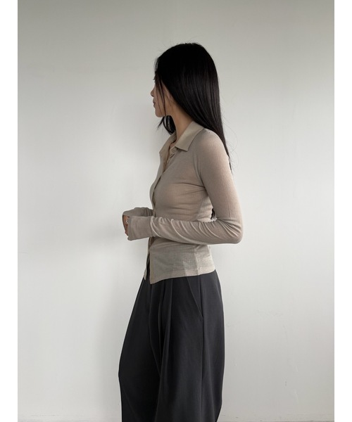 Didot.showroom(ディドット ショールーム)の「テンセルシアーカラーT(Tシャツ/カットソー・レディース・チャコール/ベージュ/アイボリー/ブラック・FREE)」の15枚目の写真