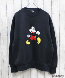 メンズ MICKEY MOUSE ミッキー　裏起毛 オーバーサイズトレーナー