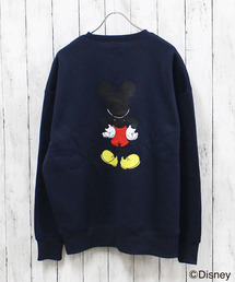メンズ MICKEY MOUSE ミッキー　裏起毛 オーバーサイズトレーナー