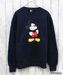 メンズ MICKEY MOUSE ミッキー 裏起毛 オーバーサイズトレーナー