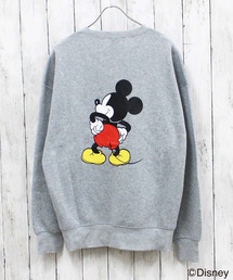 メンズ MICKEY MOUSE ミッキー　裏起毛 オーバーサイズトレーナー