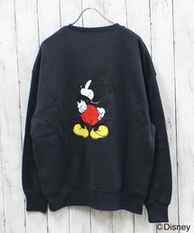 メンズ MICKEY MOUSE ミッキー 裏起毛 オーバーサイズトレーナー