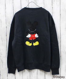 メンズ MICKEY MOUSE ミッキー　裏起毛 オーバーサイズトレーナー