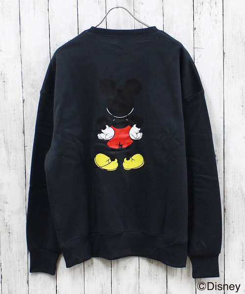 DISCOVERED ミッキー スウェット ブラック DISCOVERED（ディスカバード）の「DISCOVERED < Mickey > Wide Sweat