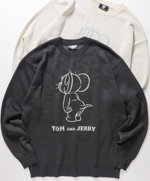 Tom&Jerry(トムアンドジェリー)の「【TOM & JERRY/トムとジェリー】ジャガードクルーネックニット(ニット/セーター・レディース・スミクロ/ネイビー/グレイッシュベージュ/オフホワイト・MEDIUM/LARGE)」の3枚目の写真