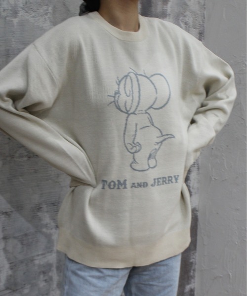 Tom&Jerry(トムアンドジェリー)の「【TOM & JERRY/トムとジェリー】ジャガードクルーネックニット(ニット/セーター・レディース・スミクロ/ネイビー/グレイッシュベージュ/オフホワイト・MEDIUM/LARGE)」の20枚目の写真