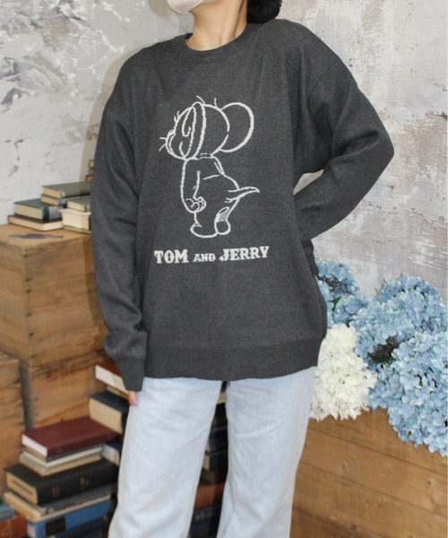 Tom&Jerry(トムアンドジェリー)の「【TOM & JERRY/トムとジェリー】ジャガードクルーネックニット(ニット/セーター・レディース・スミクロ/ネイビー/グレイッシュベージュ/オフホワイト・MEDIUM/LARGE)」の18枚目の写真