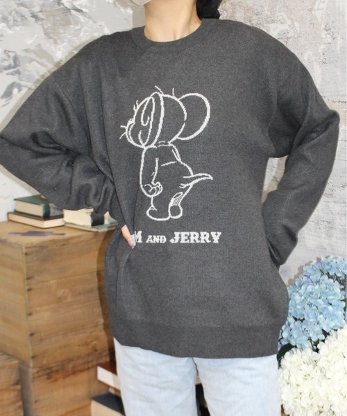 Tom&Jerry(トムアンドジェリー)の「【TOM & JERRY/トムとジェリー】ジャガードクルーネックニット(ニット/セーター・レディース・スミクロ/ネイビー/グレイッシュベージュ/オフホワイト・MEDIUM/LARGE)」の6枚目の写真