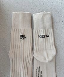 lit.Cy（リットシー）の「ベーシックカラー 刺繍ロゴ リブソックス（ソックス/靴下）」