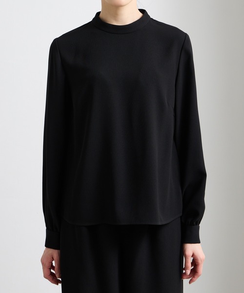 AIMER（エメ）の「【喪服・礼服・WEB限定】マシンウォッシャブル Vネックノーカラージャケット・プチハイネックブラウス・ワイドパンツ 3点セット ブラックフォーマルアンサンブル（スーツパンツ・レディース・ブラック・7号/9号/11号/13号/15号/17号/19号）」の12枚目の写真