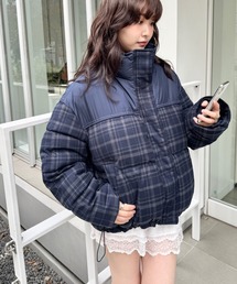 SOLLON.（ソルロン）の「チェック切り替えダウンジャケット（ダウンジャケット/コート・レディース）」