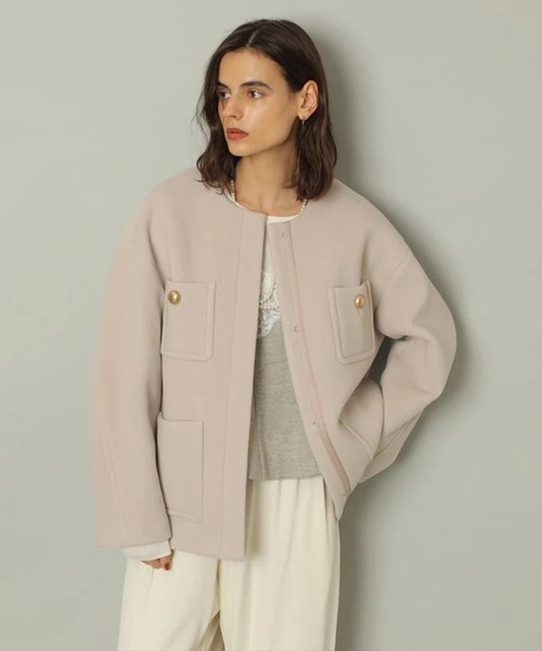 ノーカラーポケットコート（ダウンジャケット/コート）｜CADUNE