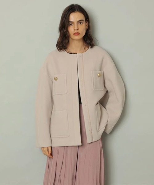 CADUNE（カデュネ）の「ノーカラーポケットコート（ダウンジャケット