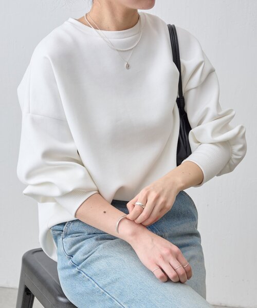 BEARDSLEY(ビアズリー)の「ダンボールパフトレーナー(Tシャツ/カットソー・レディース・ブラック/ホワイト/モカ・1/0/3)」の8枚目の写真