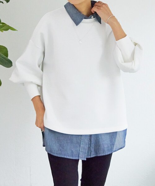 BEARDSLEY(ビアズリー)の「ダンボールパフトレーナー(Tシャツ/カットソー・レディース・ブラック/ホワイト/モカ・1/0/3)」の18枚目の写真