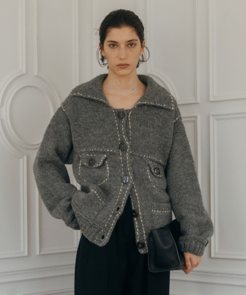 セール】【Nepal】 BLANKET KNIT JACKET/ブランケットニットジャケット