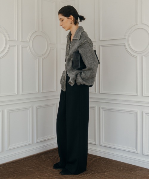 CREDONA（クレドナ）の「【Nepal】 BLANKET KNIT JACKET/ブランケットニットジャケット（カーディガン/ボレロ・レディース・グレー/ブルー/アイボリー・FREE）」の5枚目の写真