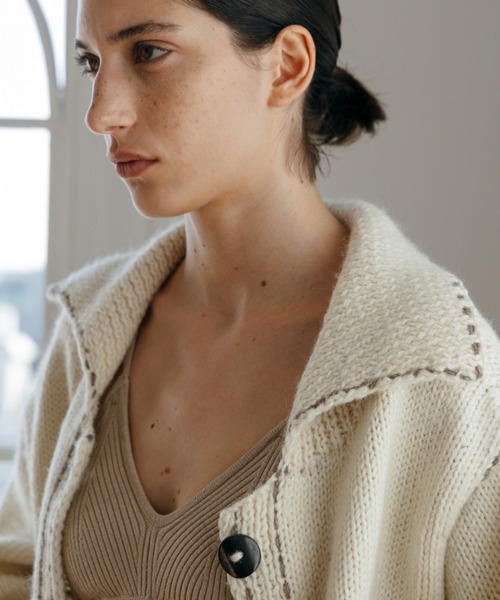 CREDONA（クレドナ）の「【Nepal】 BLANKET KNIT JACKET/ブランケットニットジャケット（カーディガン/ボレロ・レディース・グレー/ブルー/アイボリー・FREE）」の18枚目の写真