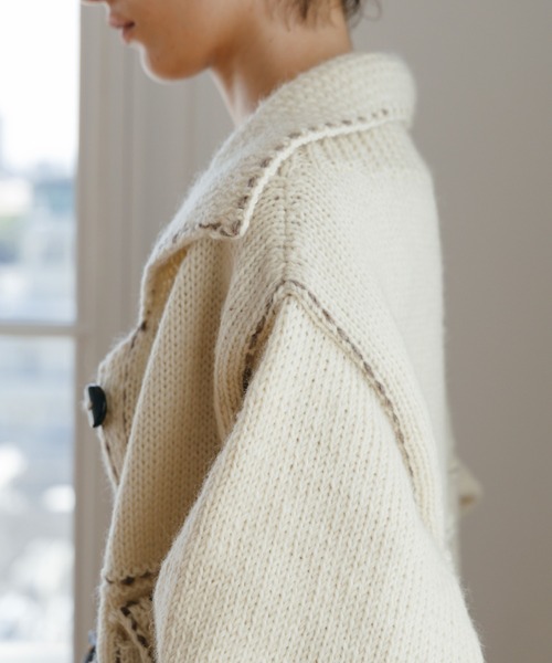 CREDONA（クレドナ）の「【Nepal】 BLANKET KNIT JACKET/ブランケットニットジャケット（カーディガン/ボレロ・レディース・グレー/ブルー/アイボリー・FREE）」の20枚目の写真