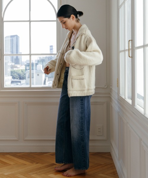 CREDONA（クレドナ）の「【Nepal】 BLANKET KNIT JACKET/ブランケットニットジャケット（カーディガン/ボレロ・レディース・グレー/ブルー/アイボリー・FREE）」の22枚目の写真