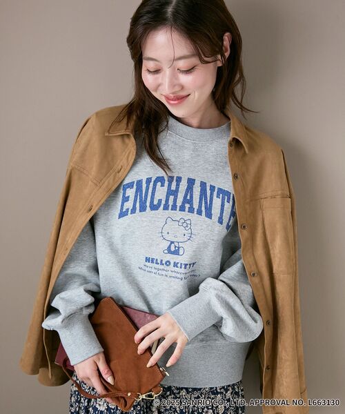 le.coeur blanc(ルクールブラン)の「【HELLO KITTY】カレッジロゴスウェット(スウェット・レディース・グレー/ネイビー・38)」の2枚目の写真