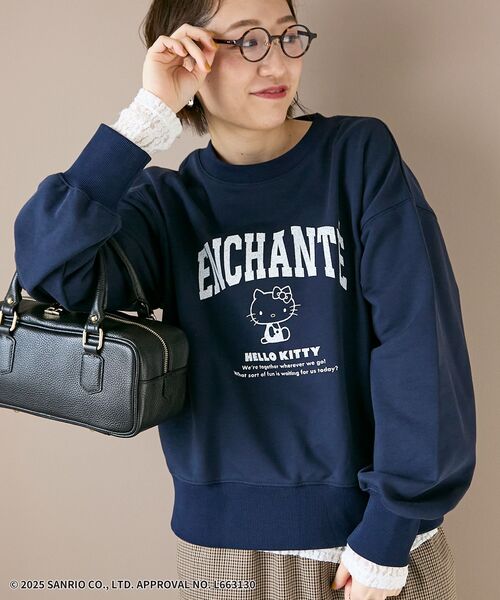 le.coeur blanc(ルクールブラン)の「【HELLO KITTY】カレッジロゴスウェット(スウェット・レディース・グレー/ネイビー・38)」の11枚目の写真