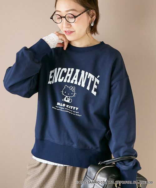 le.coeur blanc(ルクールブラン)の「【HELLO KITTY】カレッジロゴスウェット(スウェット・レディース・グレー/ネイビー・38)」の12枚目の写真