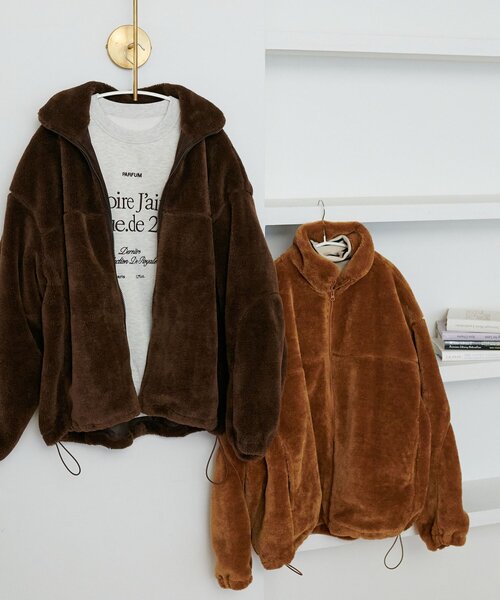 セール】【ユニセックス】フェイクファースタンドブルゾン（ブルゾン