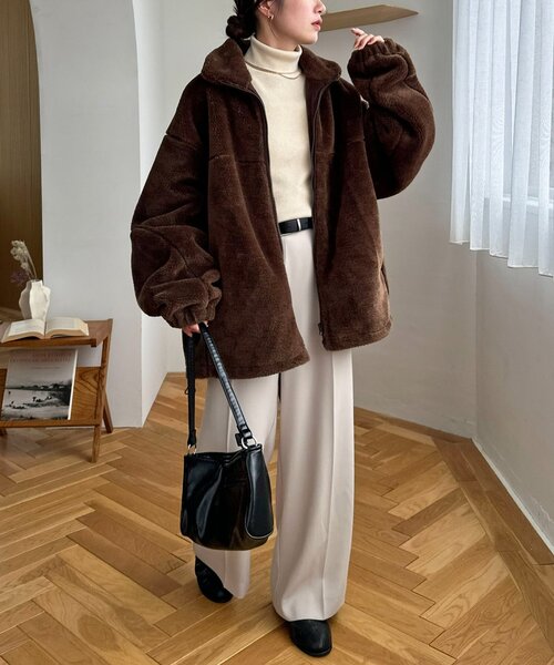 ユニセックス】フェイクファースタンドブルゾン（ブルゾン）｜DISCOAT