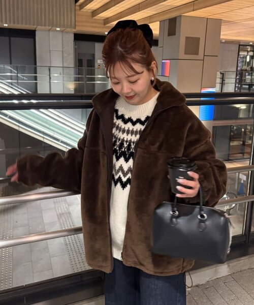 ユニセックス】フェイクファースタンドブルゾン（ブルゾン）｜DISCOAT