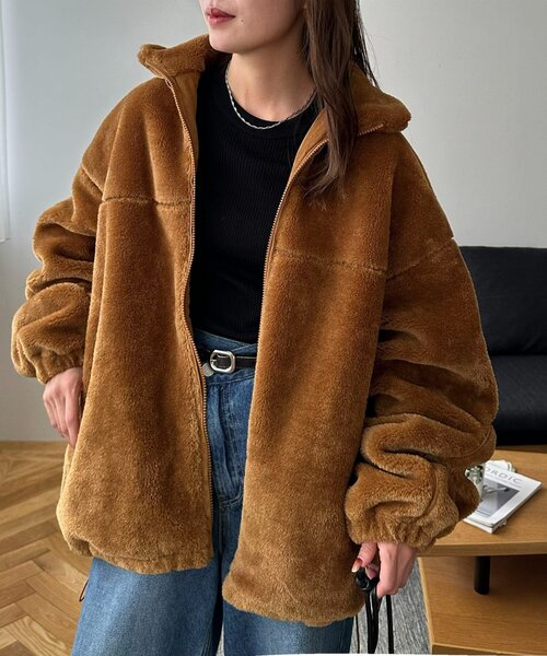 ユニセックス】フェイクファースタンドブルゾン（ブルゾン）｜DISCOAT